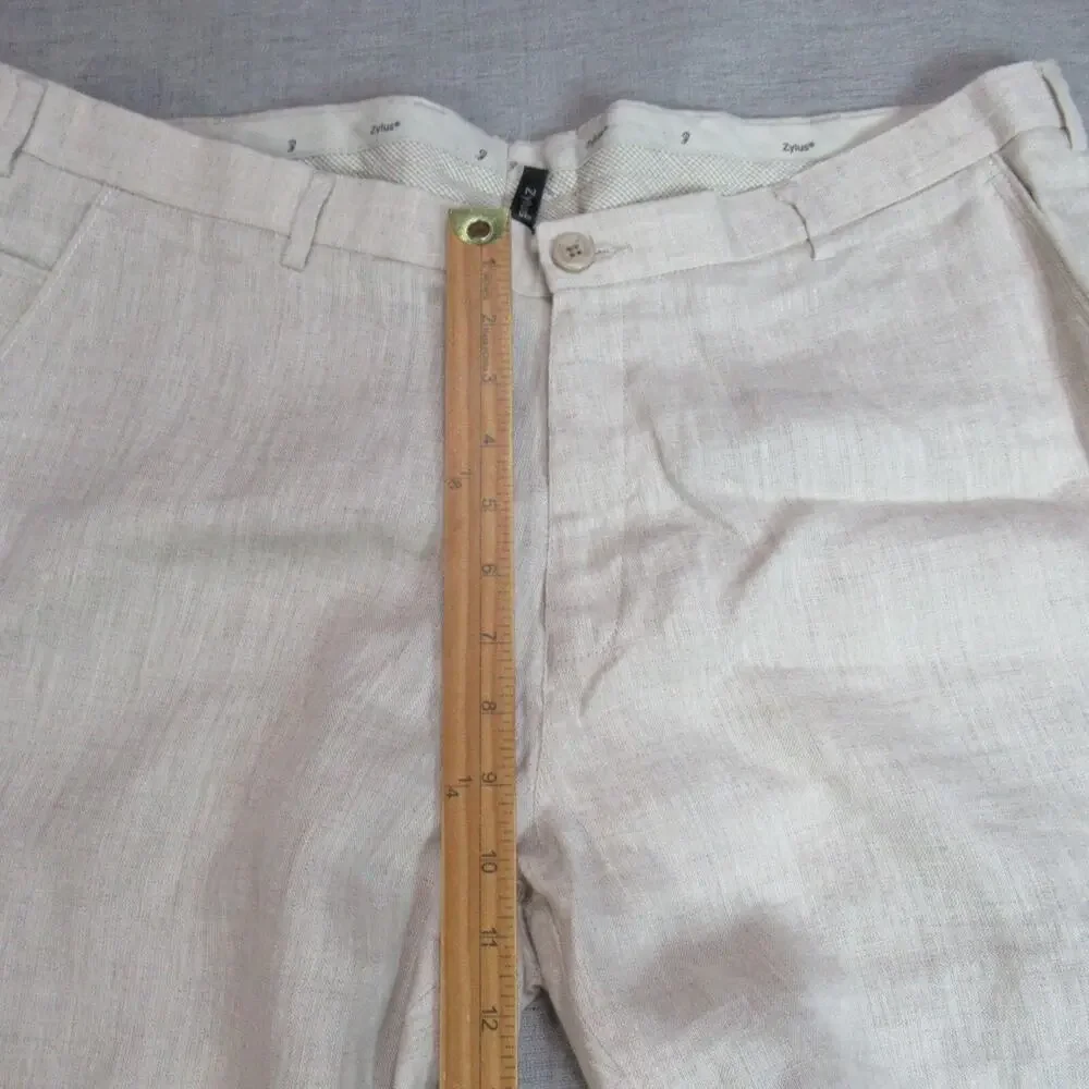 Zylus Pants Mens Size 38 Beige Quiet Luxury Hampton Chic Beach Prep Dress Slacks